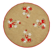 Juletræstæppe hør Ø125 cm